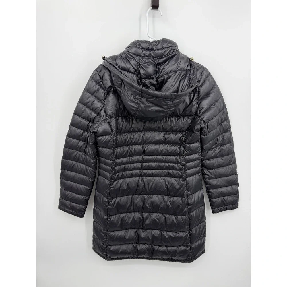 Andrew Marc Packable Down Puffer Jacket Women Small Black Hooded PL51L775